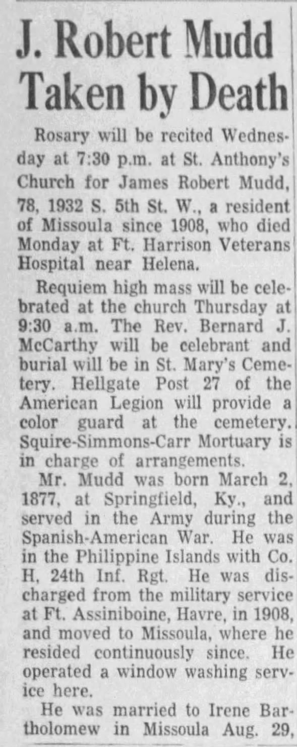 Obituary for J. Robert Mudd (Aged 78)
